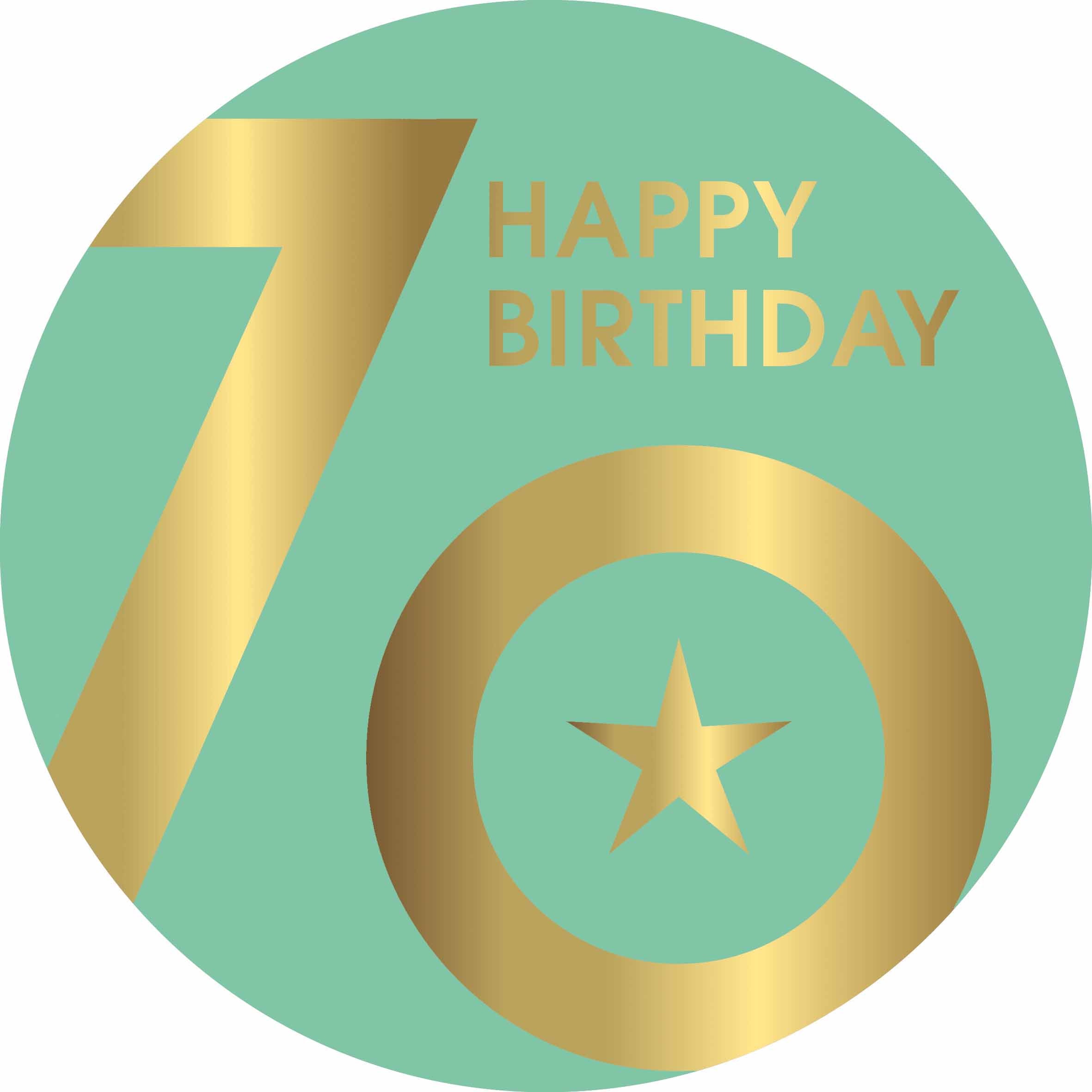 70. Geburtstag Kuchendekoration – 3-tlg. Set In Rotgold Mit Glitzer & Zahl 70