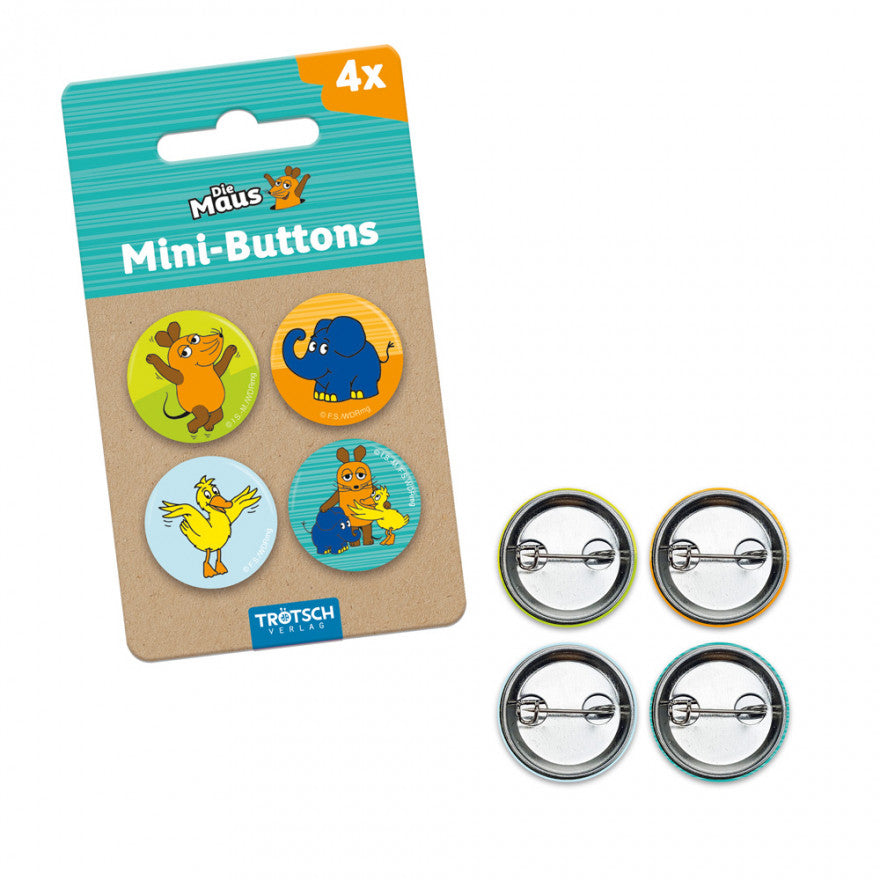 Mini-Buttons Die Maus 4 Stück