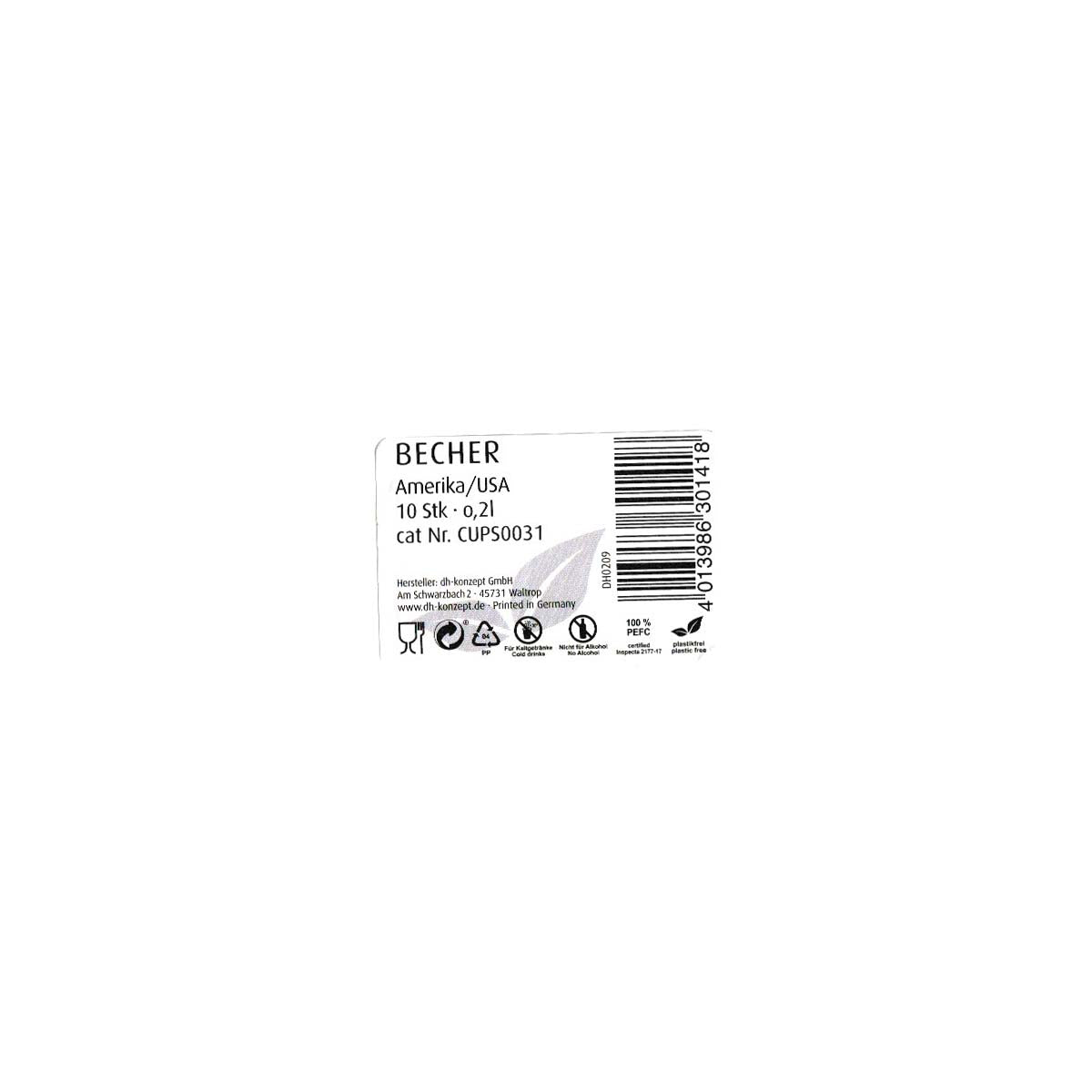 USA-Becher 10St.