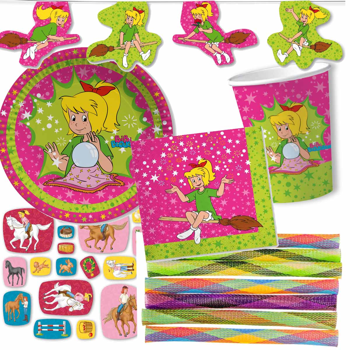 Bibi Blocksberg Partyset 8 Kinder mit Mitgebsel