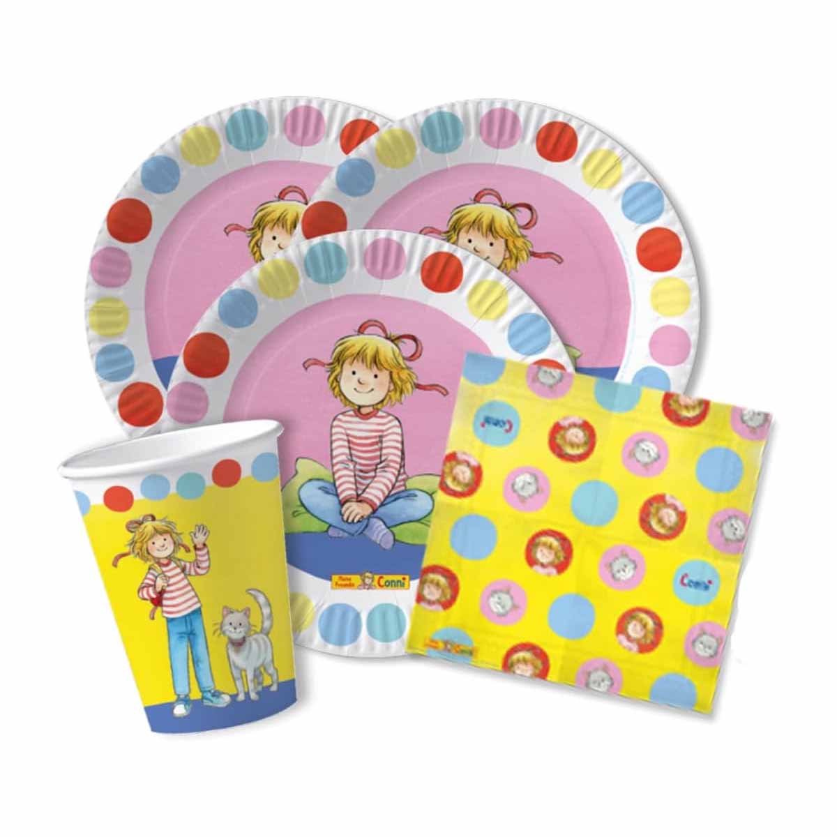 Partyset Meine Freundin Conni für 8 Gäste - Teller Becher Servietten -