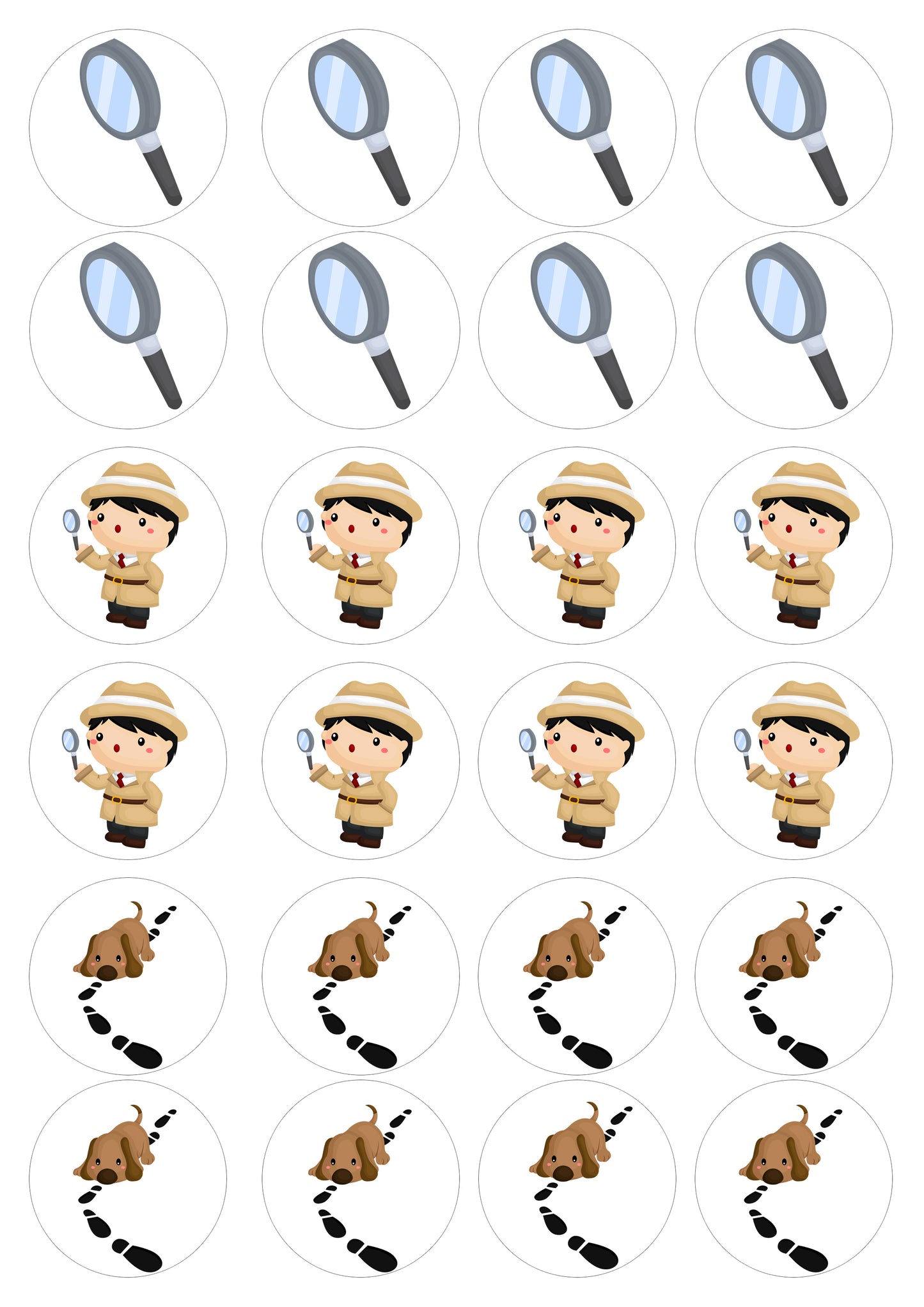 Muffinaufleger Detektiv zum Selbstausschneiden