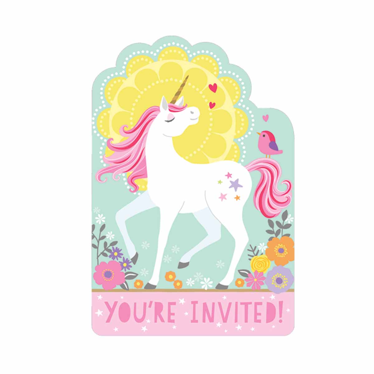 Einhorn-Einladungen 8 Stück