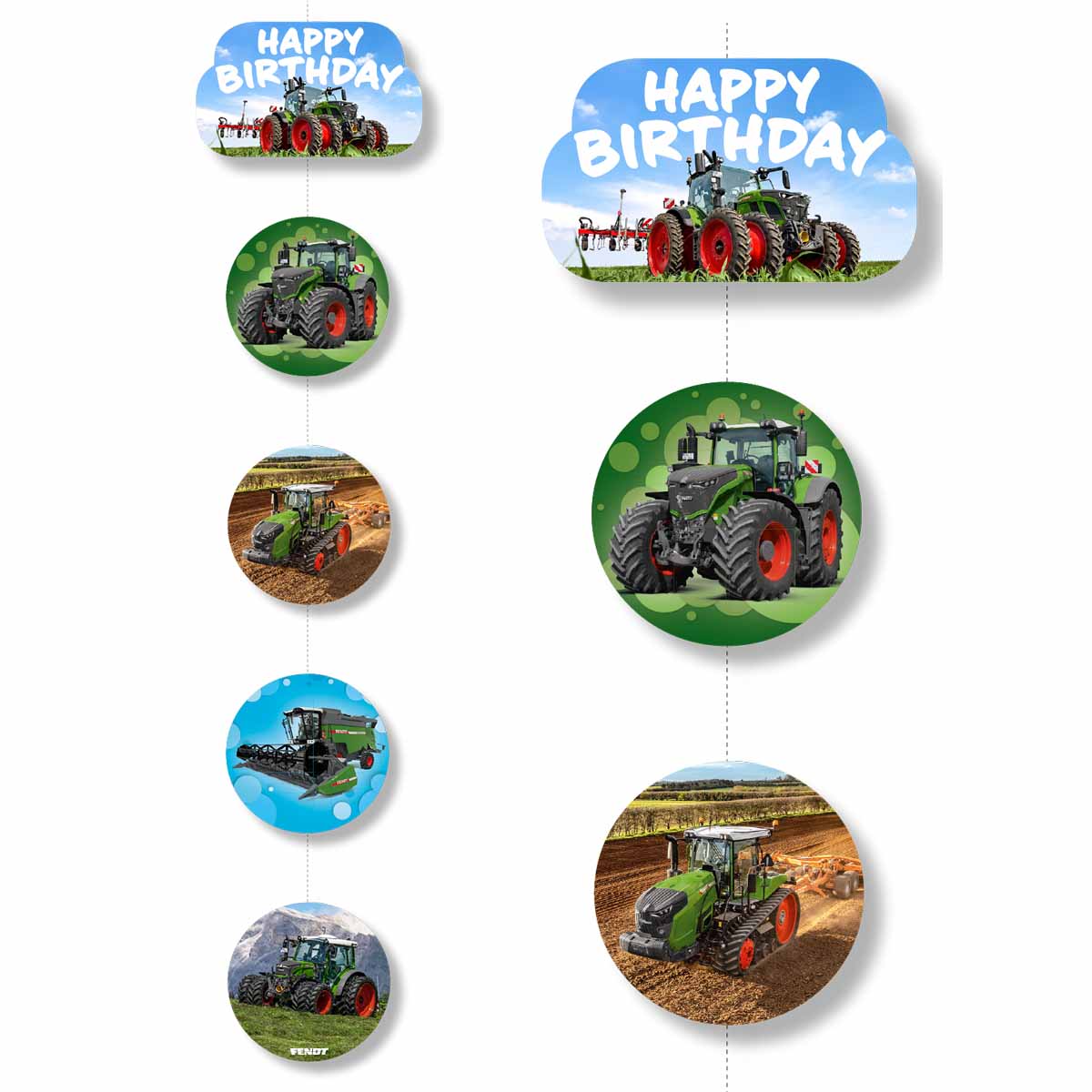 Traktor Fendt Hängegirlande Happy Birthday