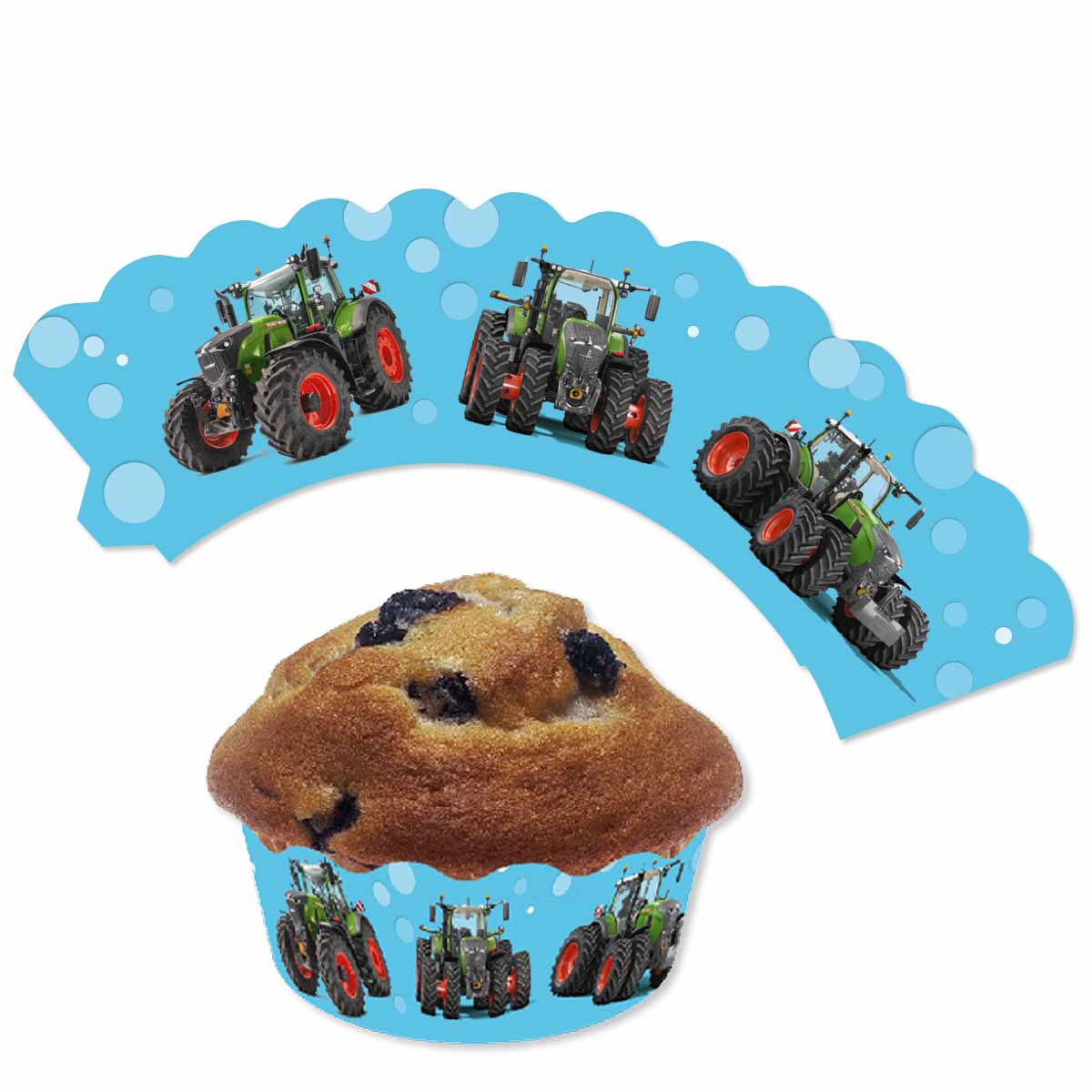 Traktor Fendt Cupcake Banderolen 12St.
