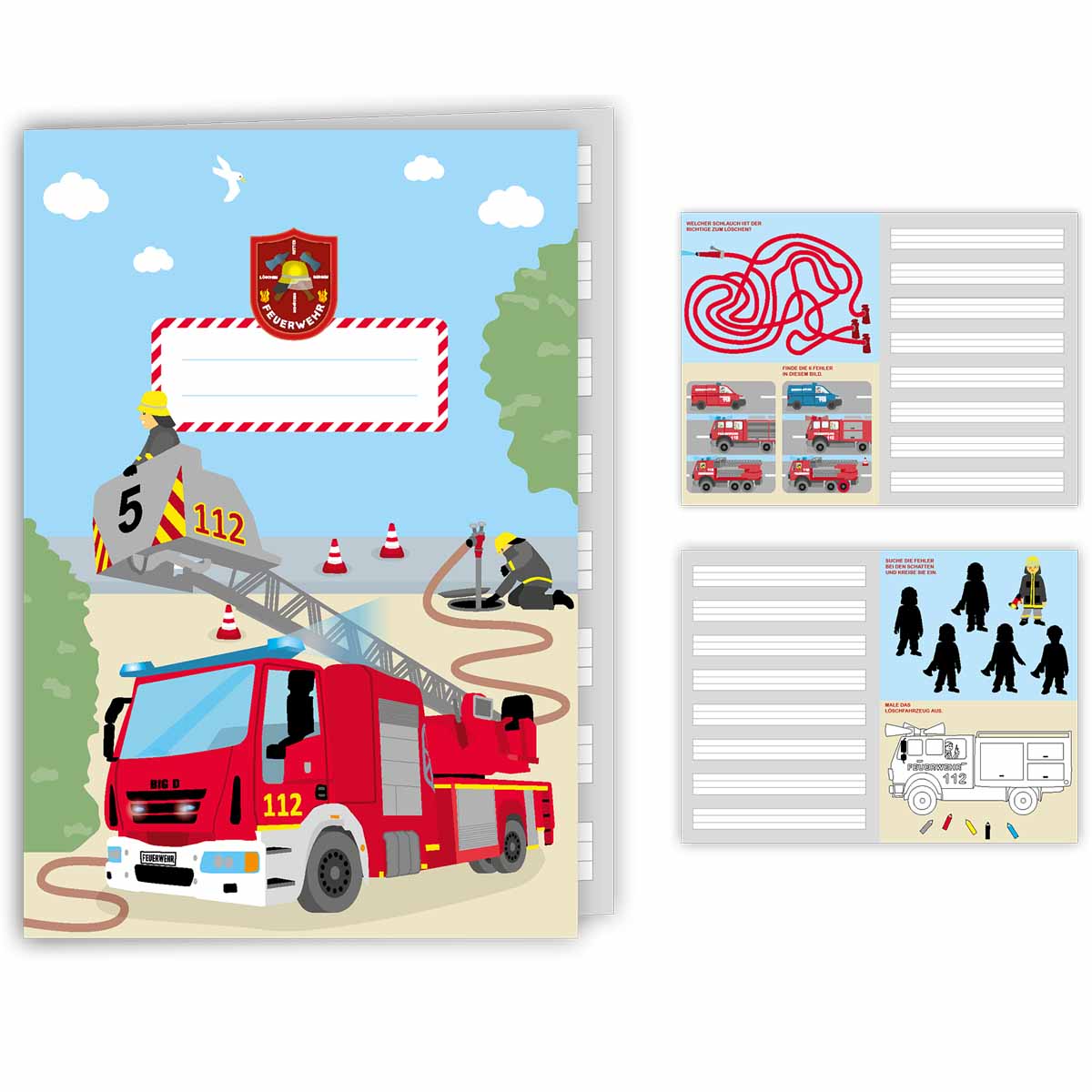 Schreibheft FEUERWEHR für die Schule