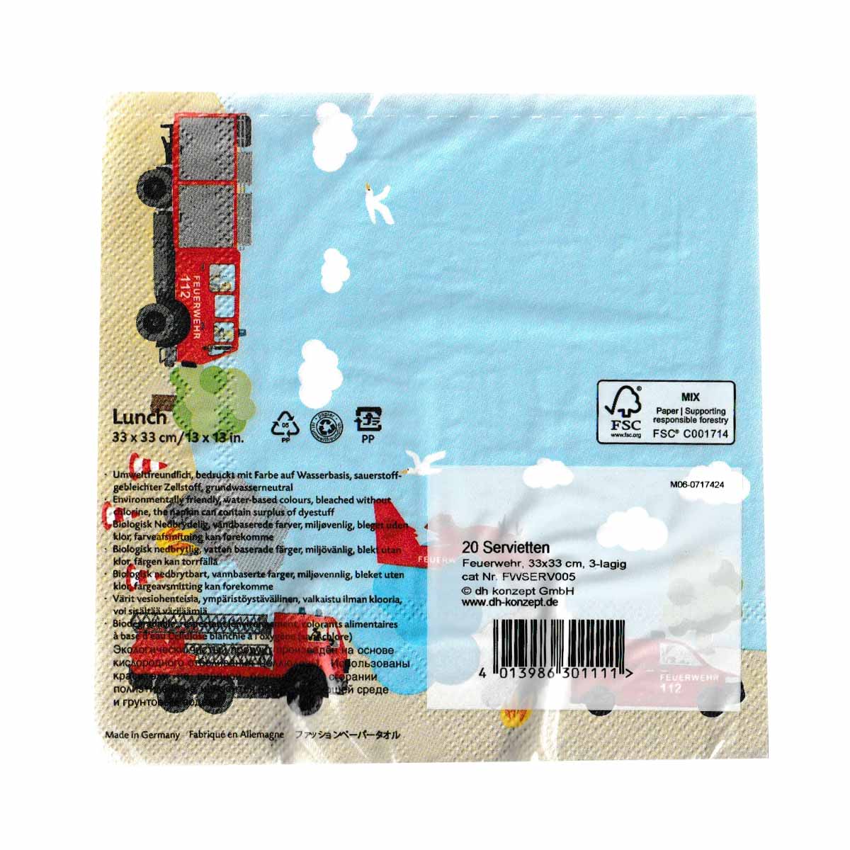 Isis Feuerwehr-Servietten 20St.