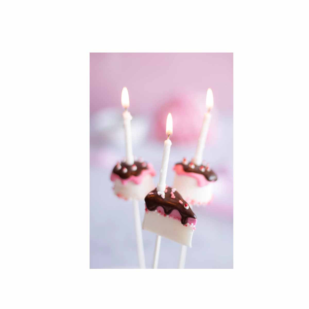 Weiße Kuchenkerzen 10 Stück mit Halter