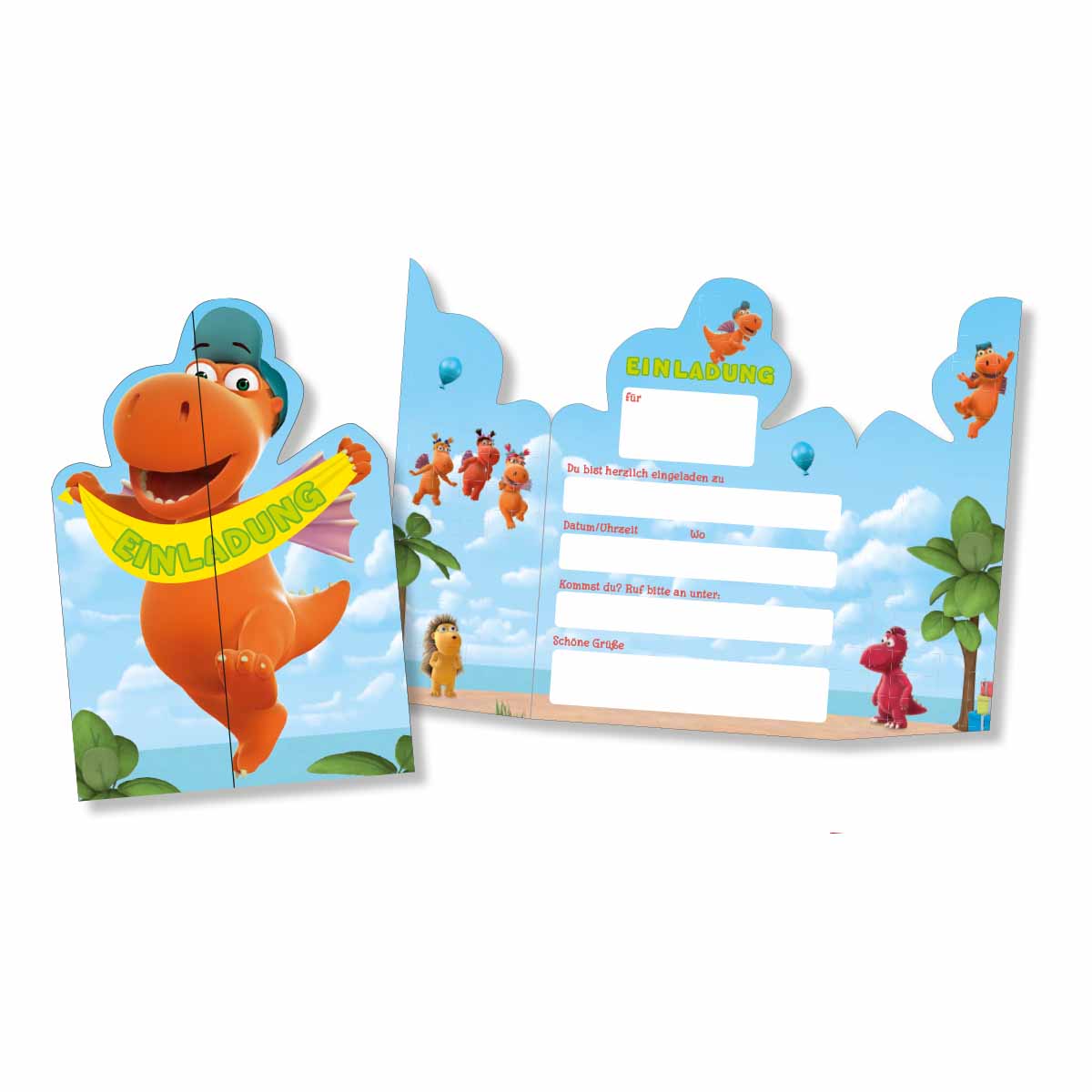 Drache Kokosnuss Einladungen 8 Stück