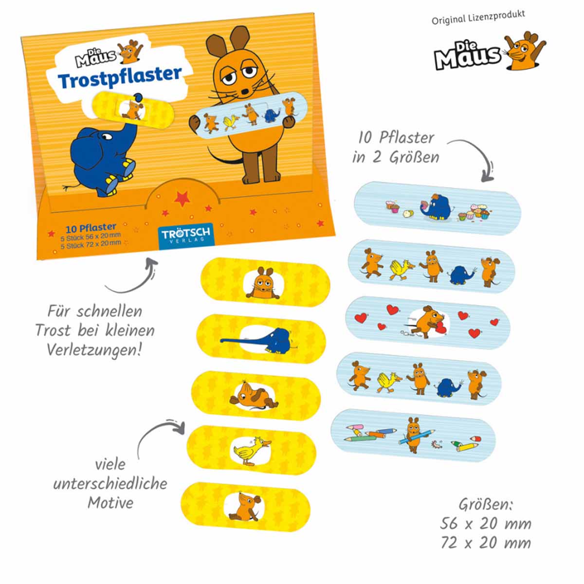 Trostpflaster Maus und Freunde 10 Stück