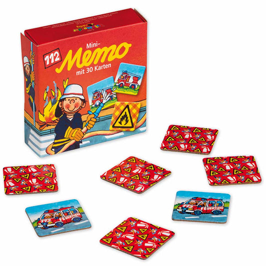 Mini-Memospiel Feuerwehr mit 30 Karten