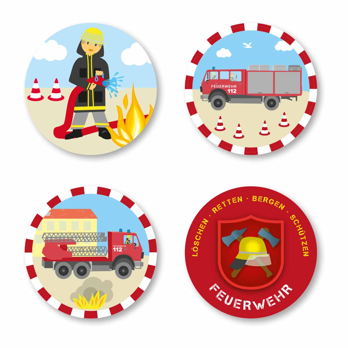 Essbare Muffinaufleger Feuerwehrauto 12 Stück