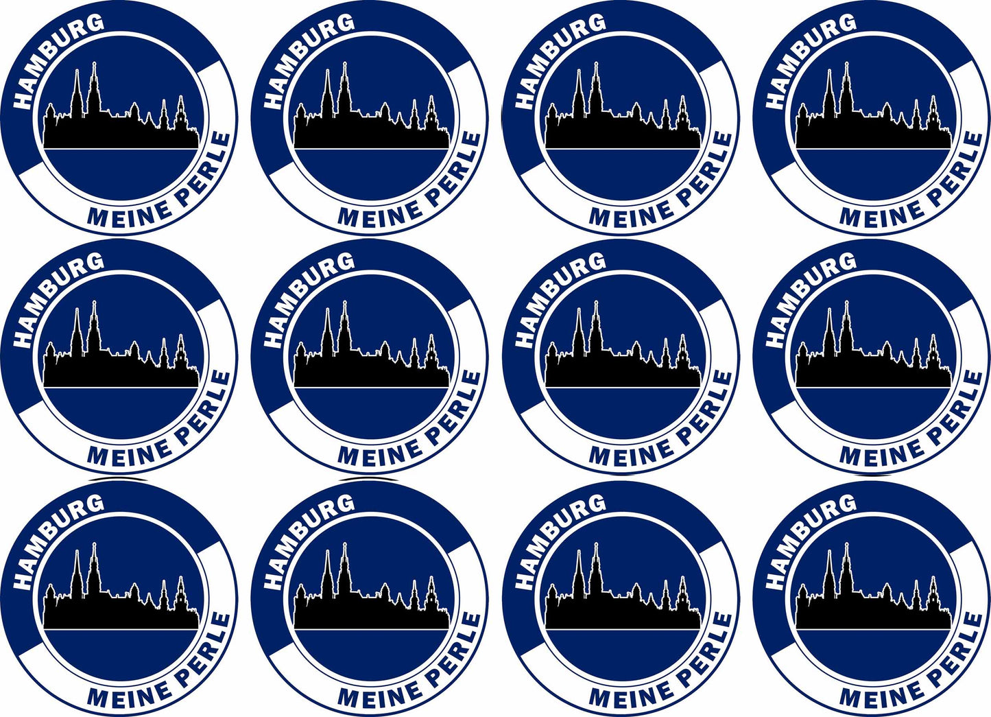 Essbare Muffinaufleger Hamburg "Meine Perle" 12 Stück