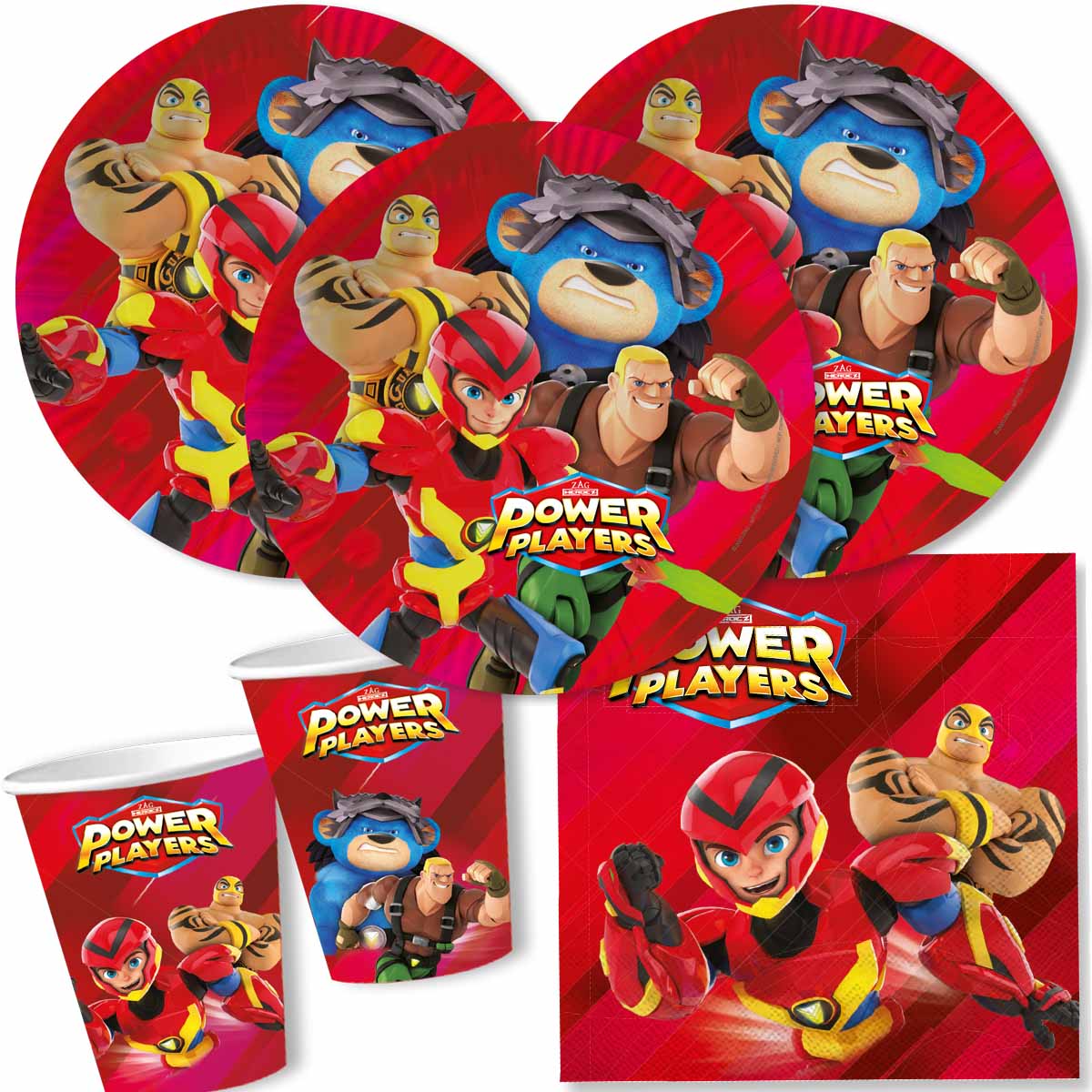 Partyset Power Players für 10 Gäste - Teller, Becher, Servietten