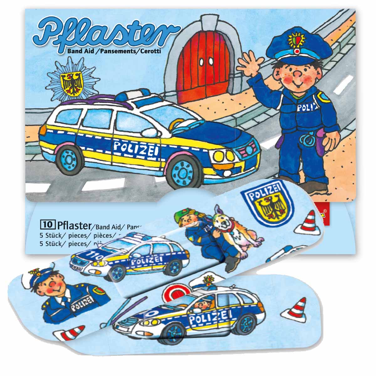 Pflasterbriefchen Polizei mit 10 Pflaster