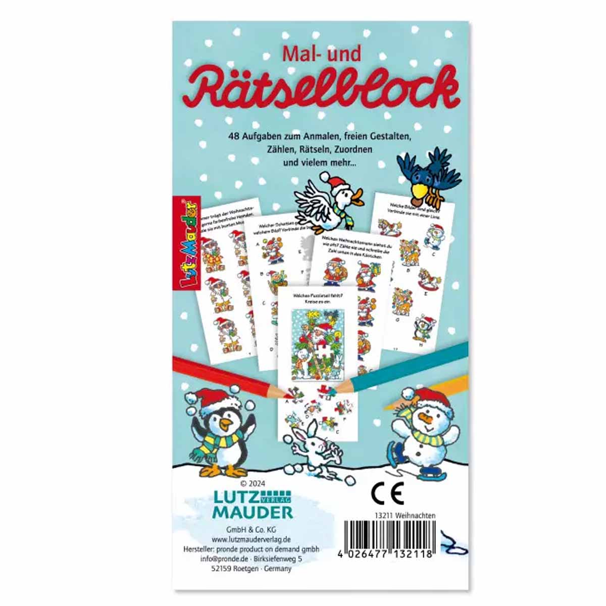 Mal- und Rätselblock Weihnachten 48 Seiten