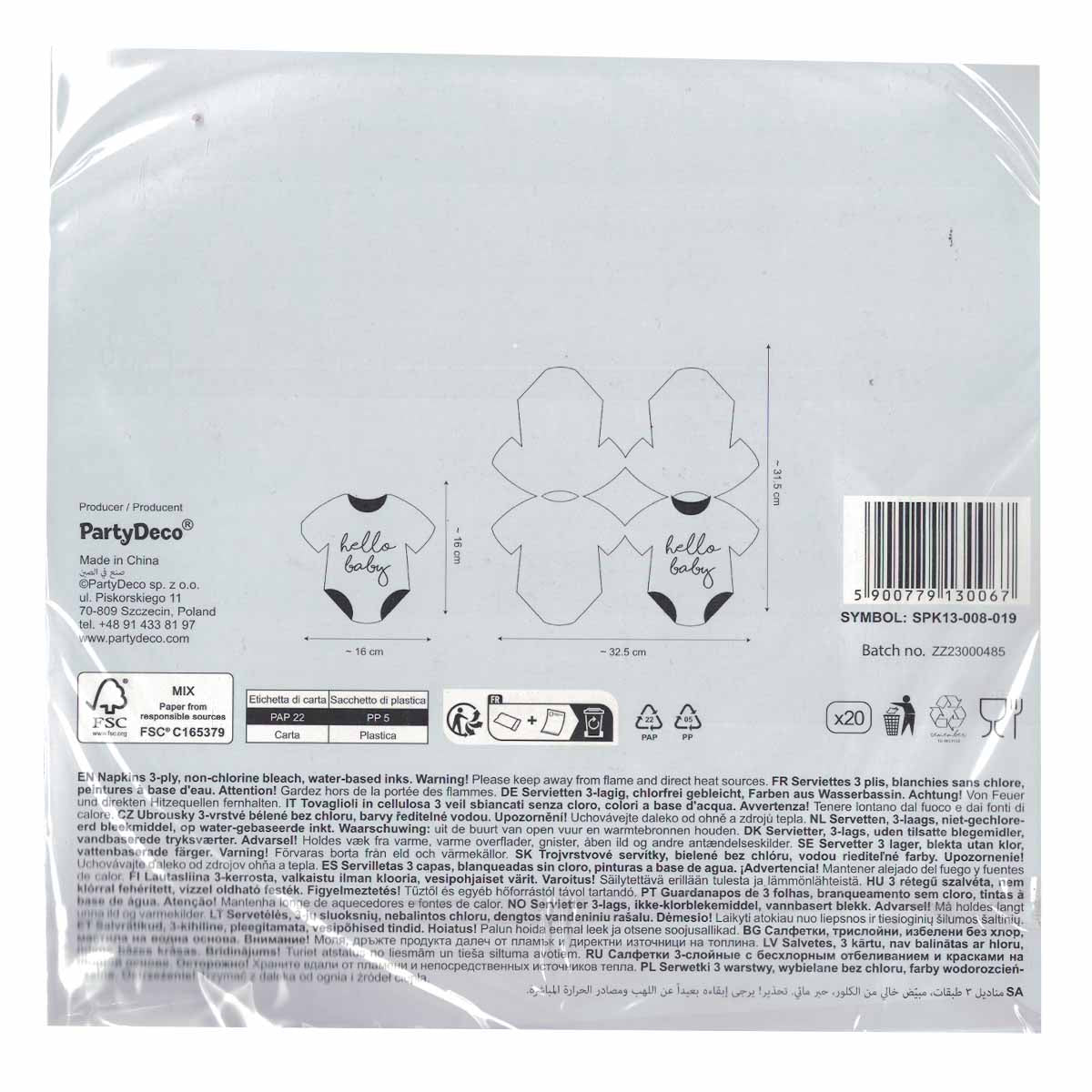 Babystrampler-Servietten 20 Stück