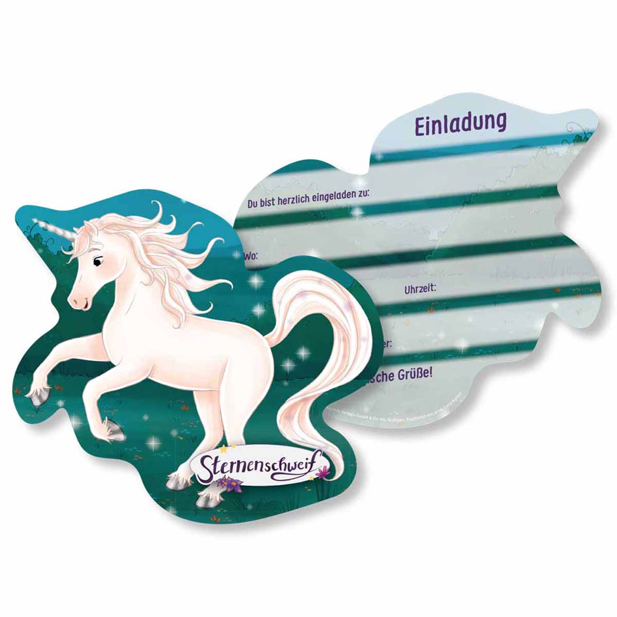 Sternenschweif-Einladungskarten 8 Stück