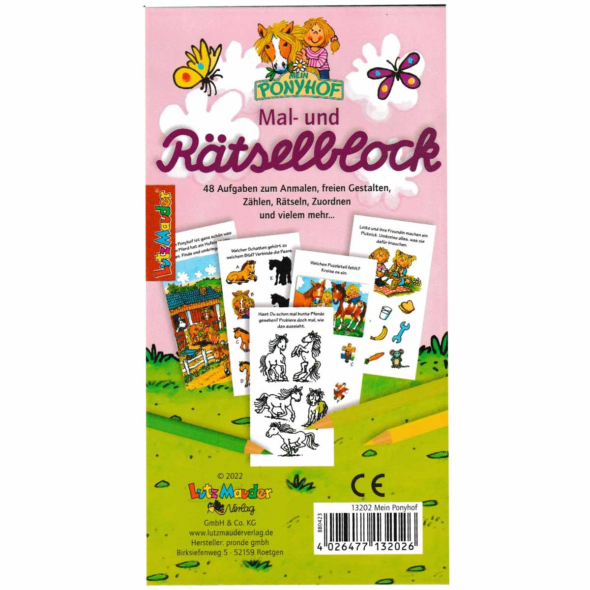 Mal- und Rätselblock Mein Ponyhof