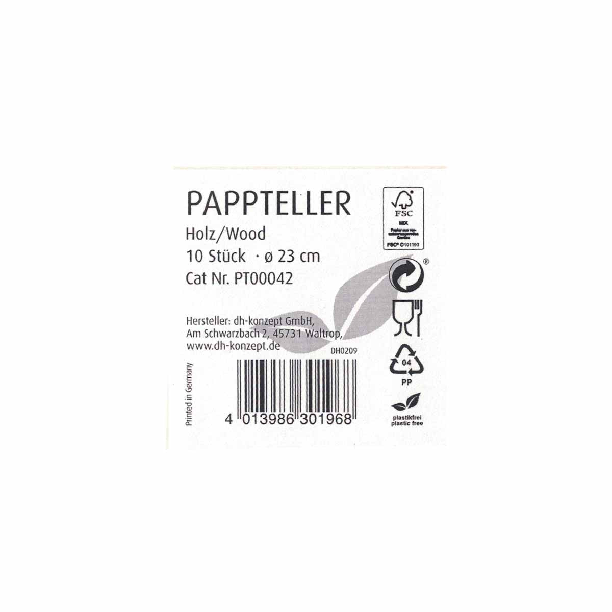 Teller Baumstamm 10St.