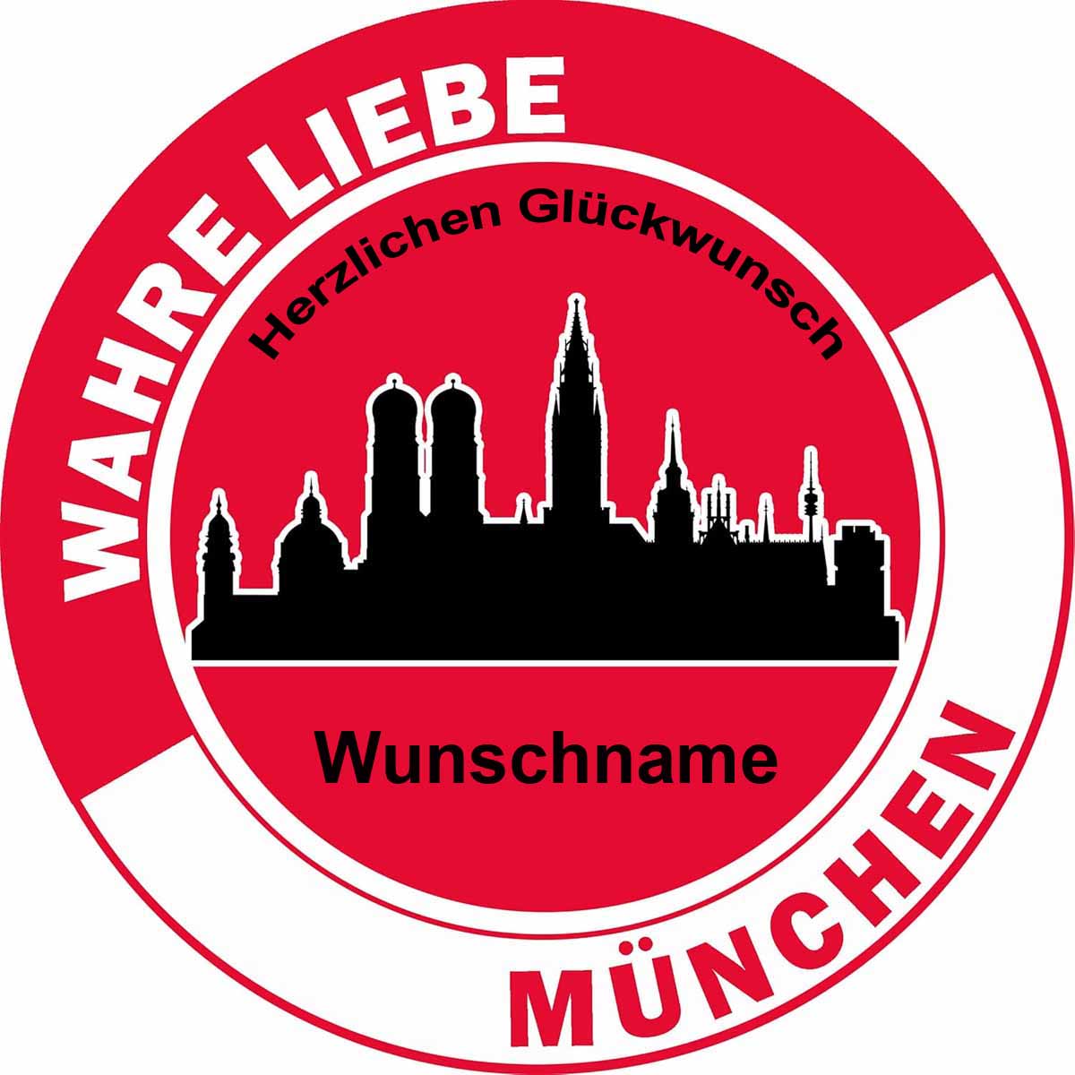 Essbarer Tortenaufleger München "WAHRE LIEBE" mit WUNSCHTEXT