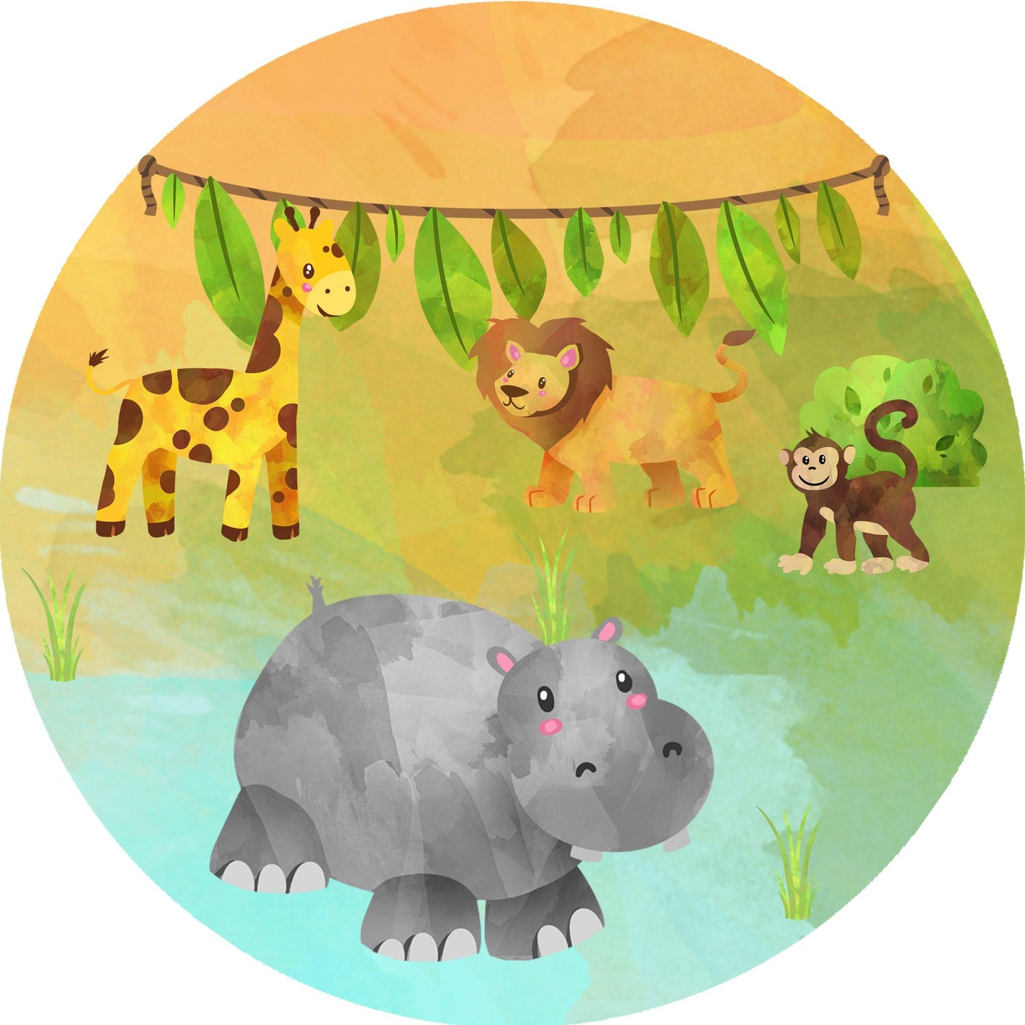 Essbarer Tortenaufleger *SAFARI* Oblaten- oder Zuckerpapier