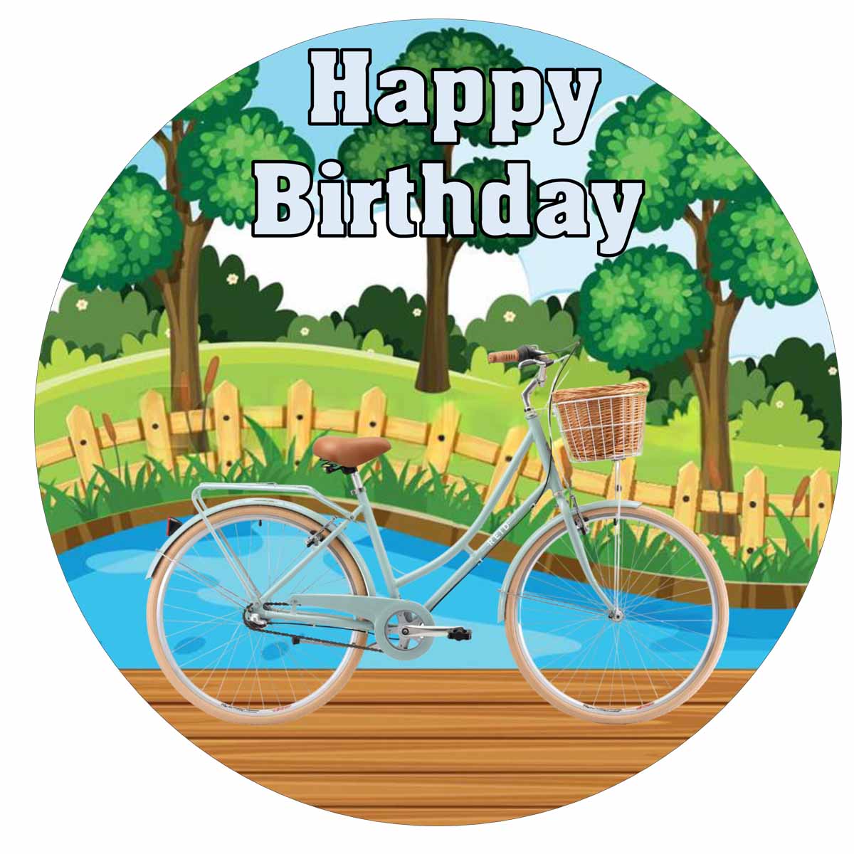 Essbarer Tortenaufleger "Fahrrad" Oblaten- oder Zuckerpapier