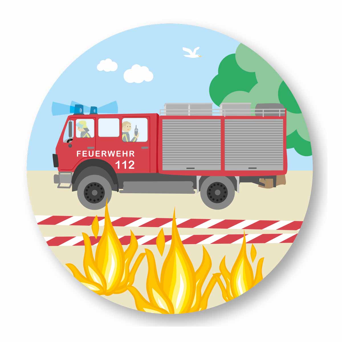 Essbarer Tortenaufleger Feuerwehr Löschfahrzeug