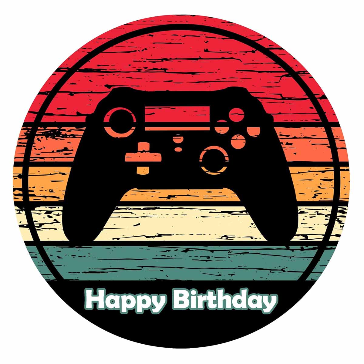 Essbarer Tortenaufleger Gaming Happy Birthday Oblaten- oder Zuckerpapier