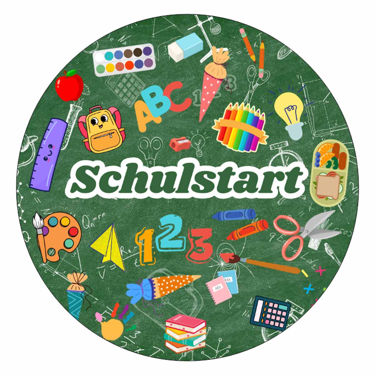 Essbarer Tortenaufleger Schulstart Oblaten- oder Zuckerpapier