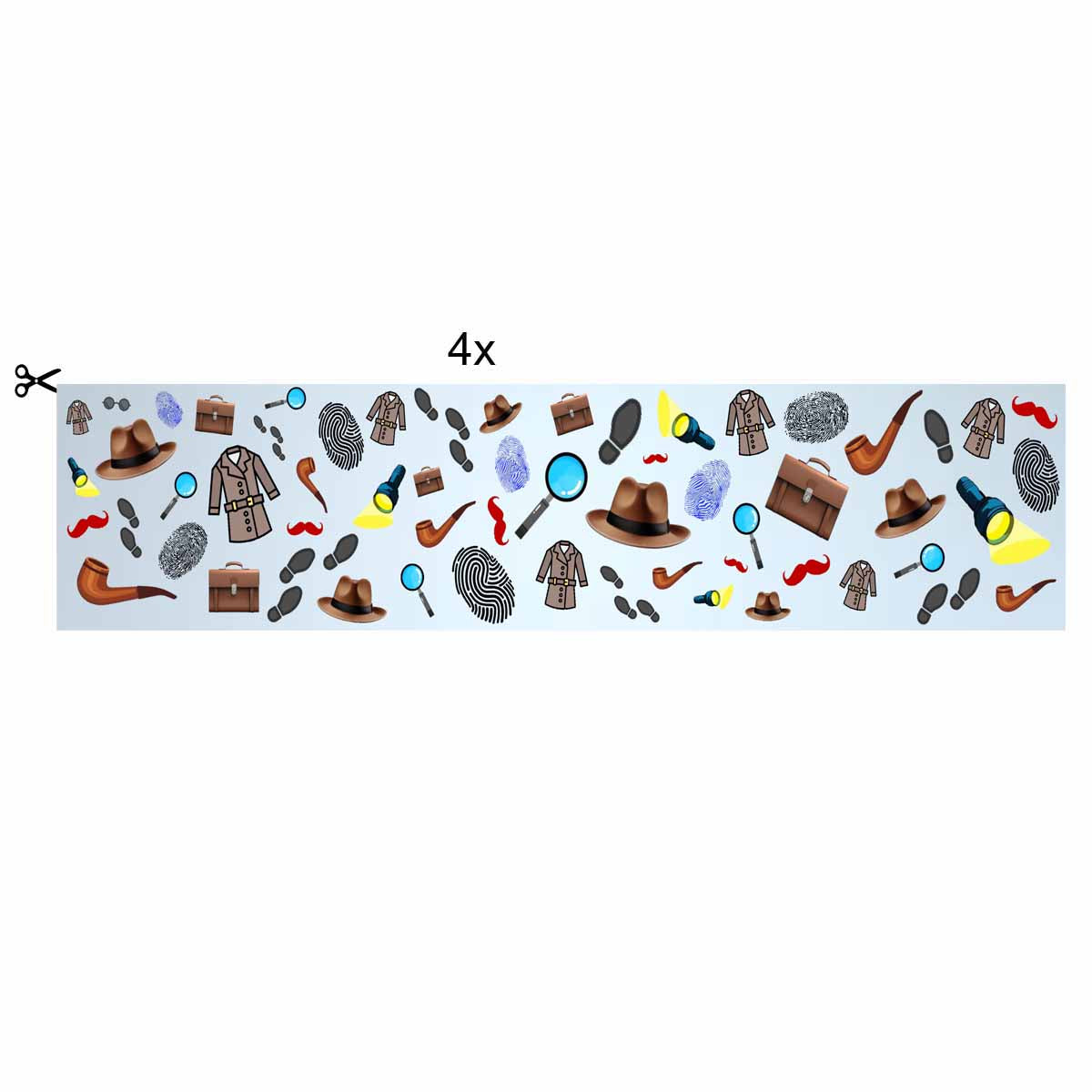 Essbares Tortenband Detektiv 4 Stück