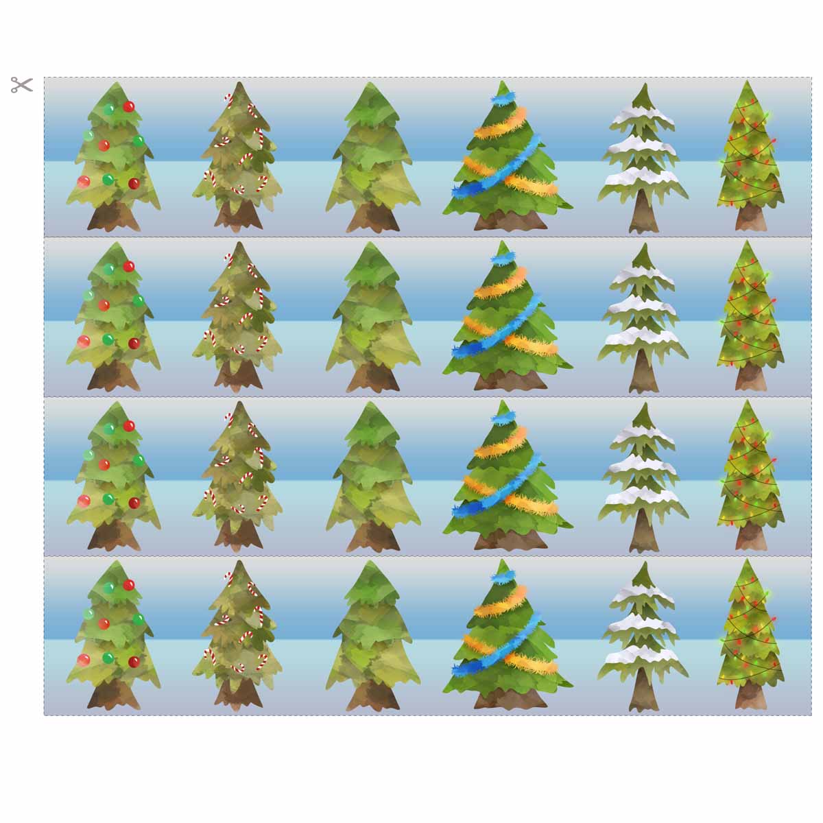 Essbares Tortenband Weihnachtsbaum Zuckerpapier