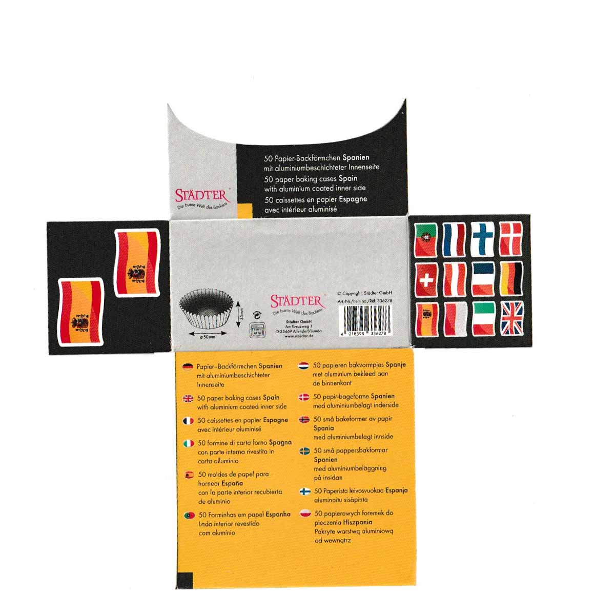 Papier-Backförmchen Spanien