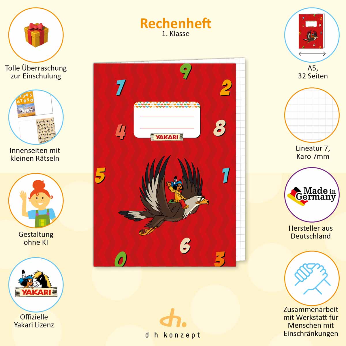 Rechenheft YAKARI für die Schule