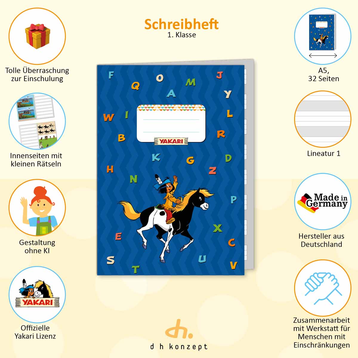 Schreibheft Yakari für die Schule