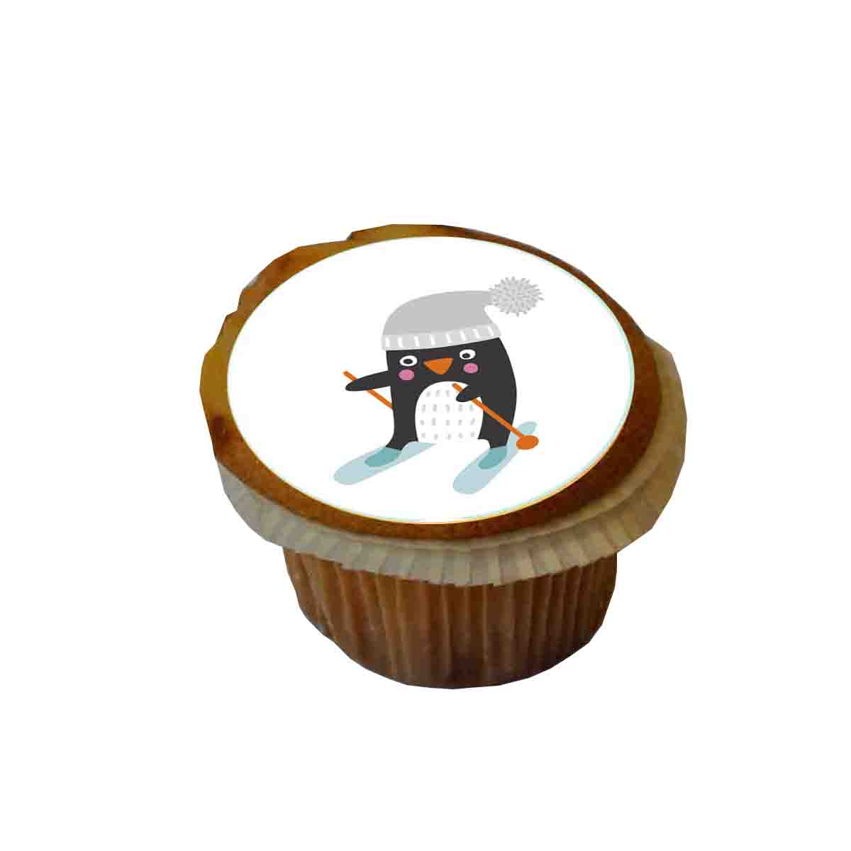 Essbare Muffinaufleger Pinguin 24St. zum Selbstausschneiden