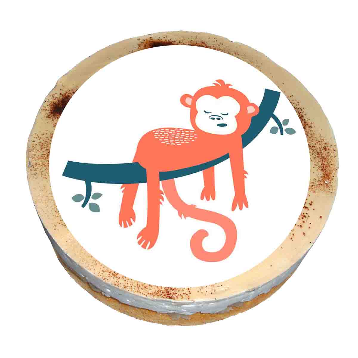 Essbarer Tortenaufleger Relaxter Affe