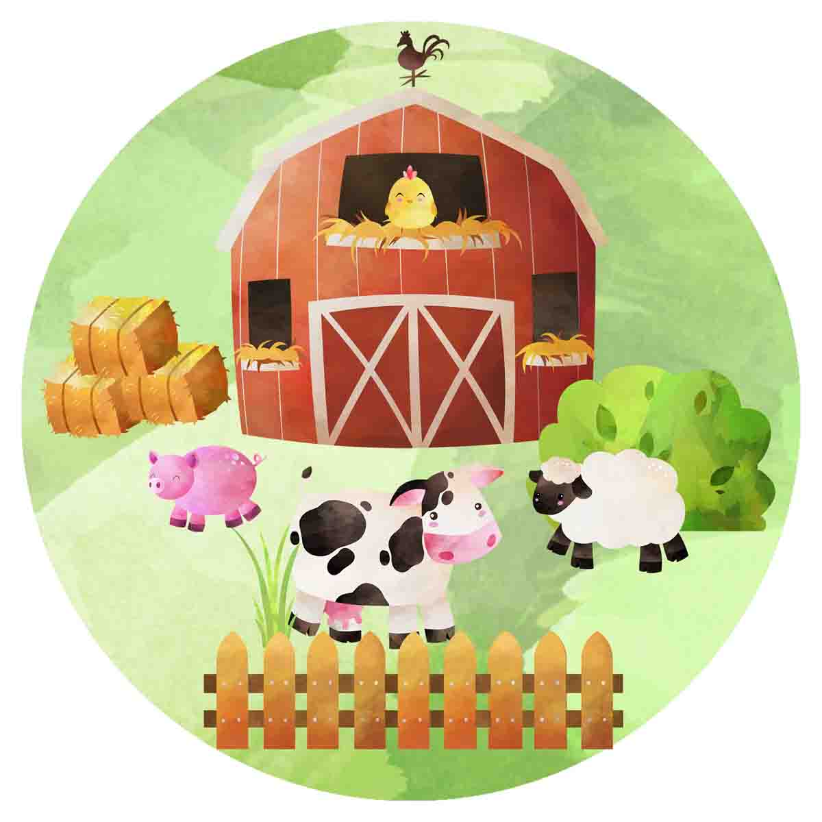 Essbarer Tortenaufleger Bauernhof