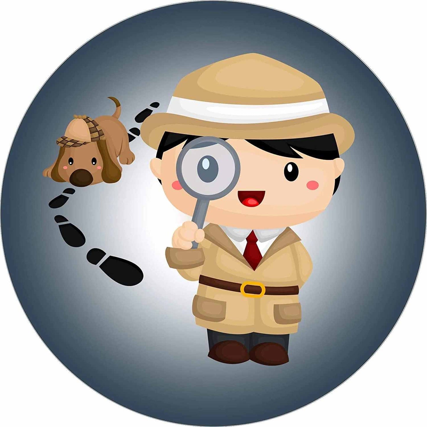 Essbarer Tortenaufleger Detektiv 20cm Durchmesser