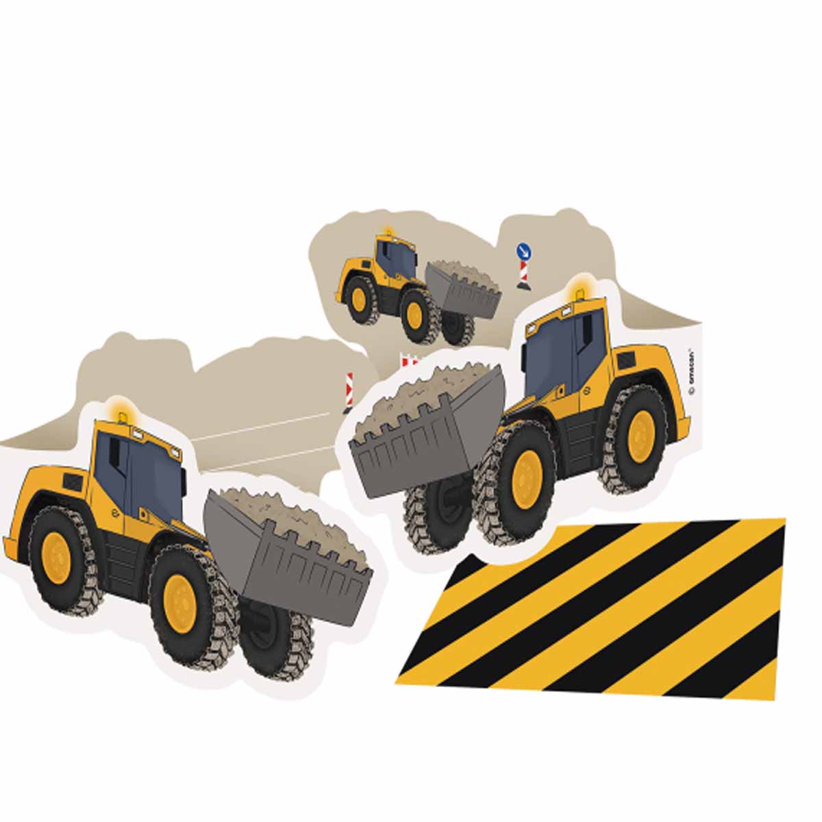 Baustellen Einladungen Bagger 8 Stück