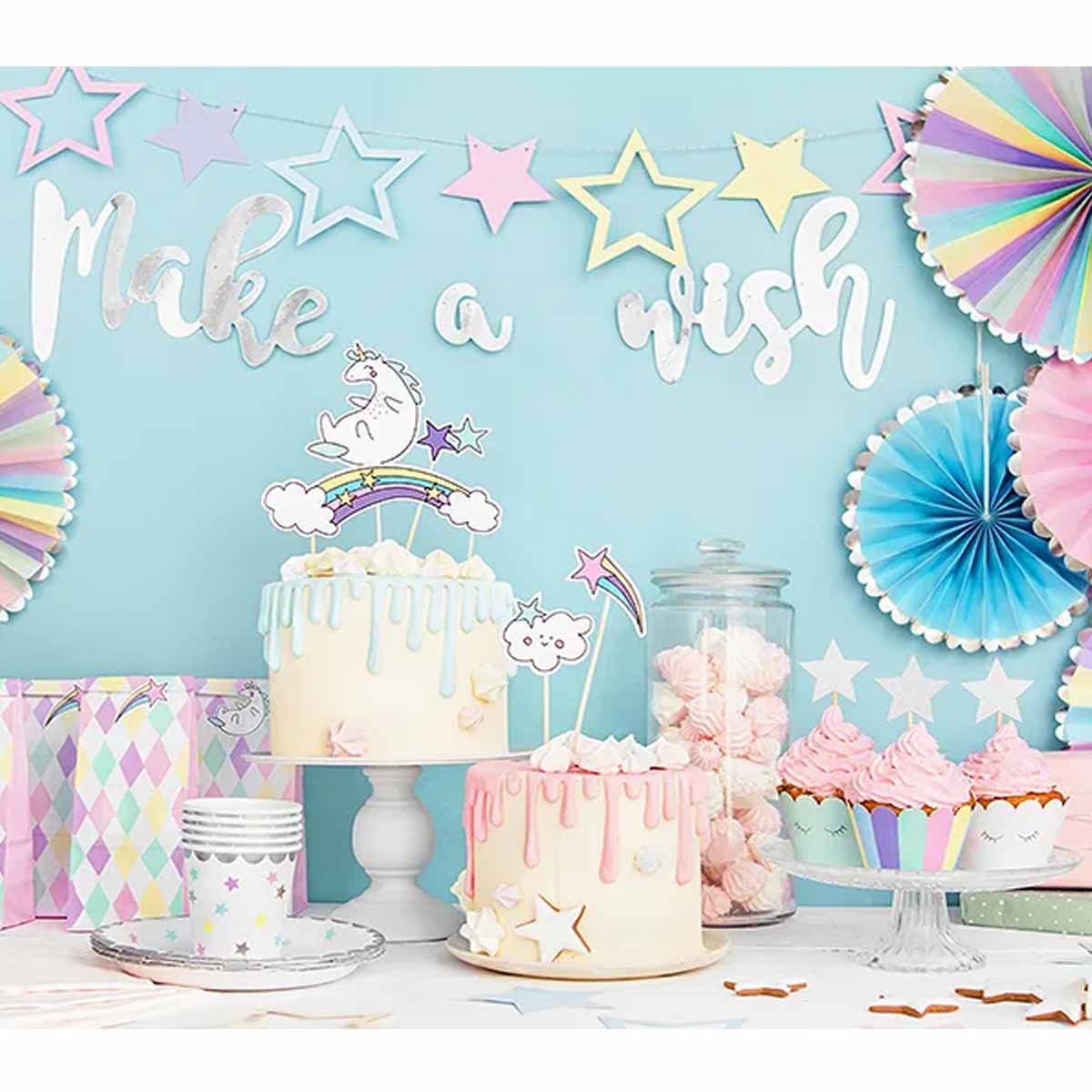 Kuchendekoration Einhorn 5tlg.