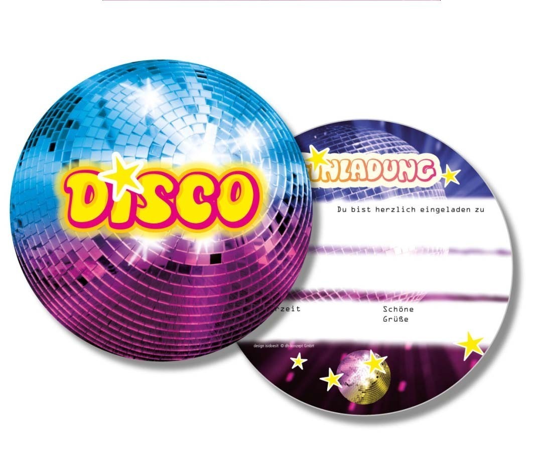 Disco-Einladungen 6St.