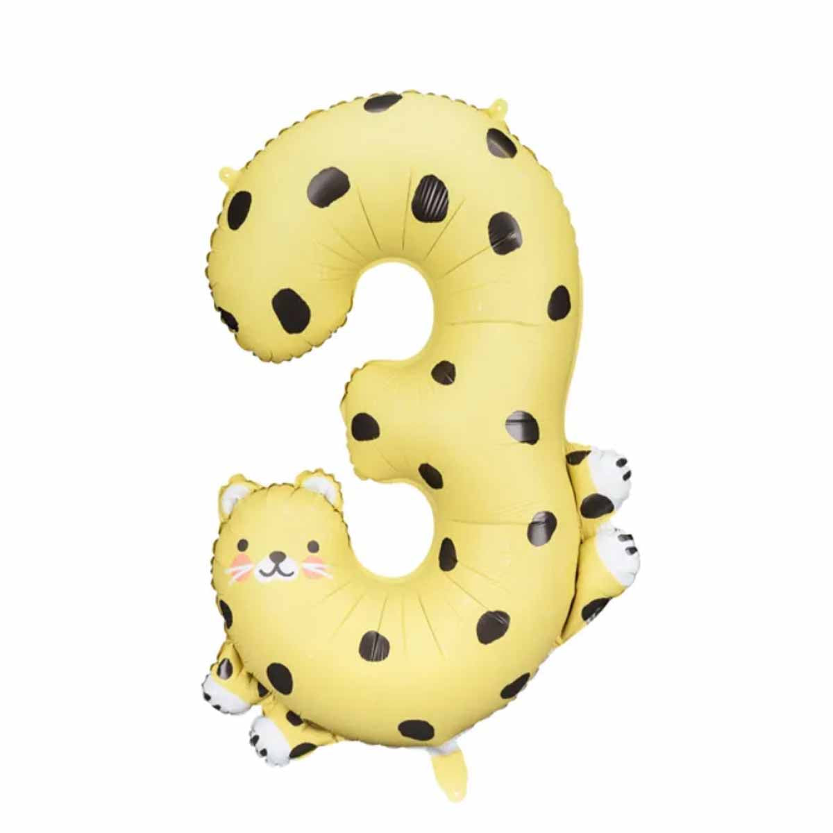 Folienballon 3 Raubkatze 98 cm