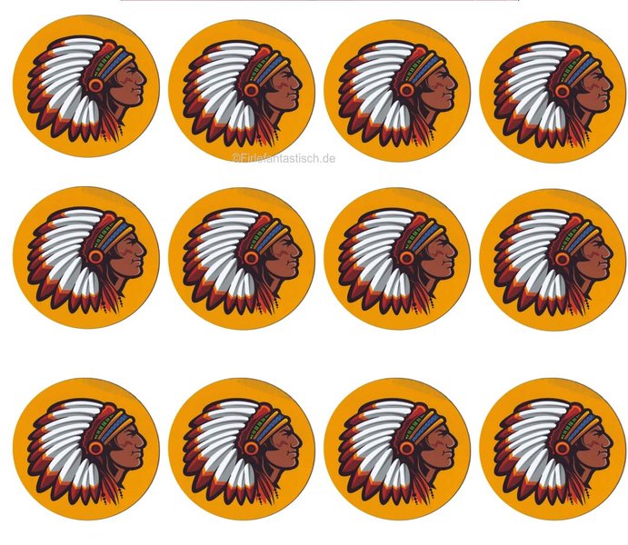 Essbare Muffinaufleger Indianer 12Stück