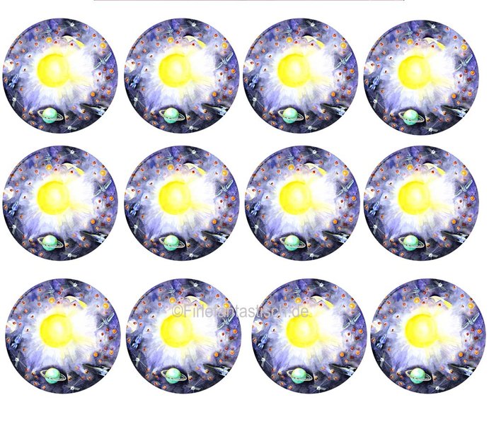 Muffinaufleger Weltall 12Stück