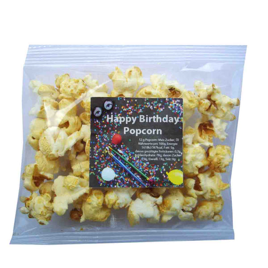 Popcorn Tütchen 10 Stück mit Happy Birthday Stickern