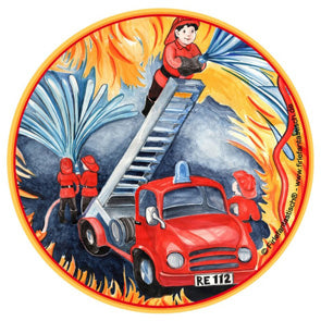 Feuerwehr-Partyset für 10 Kinder mit Sticker Feuerwehr