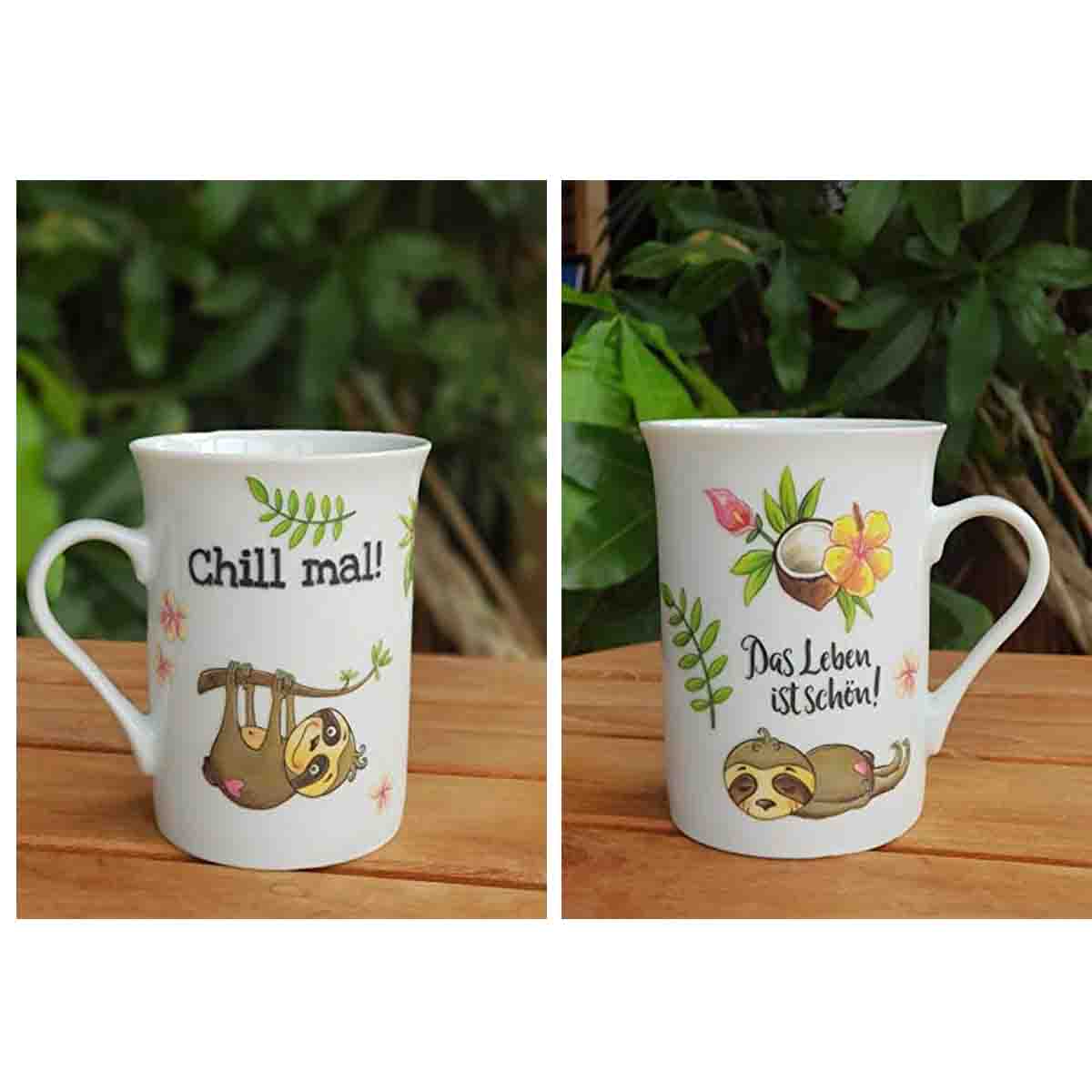 Porzellan-Sticker Faultier