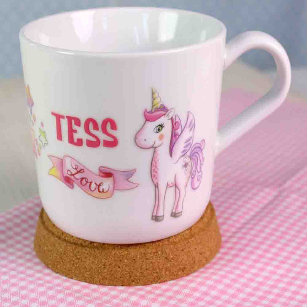 Porzellan-Sticker Pegasus mit Flamingo