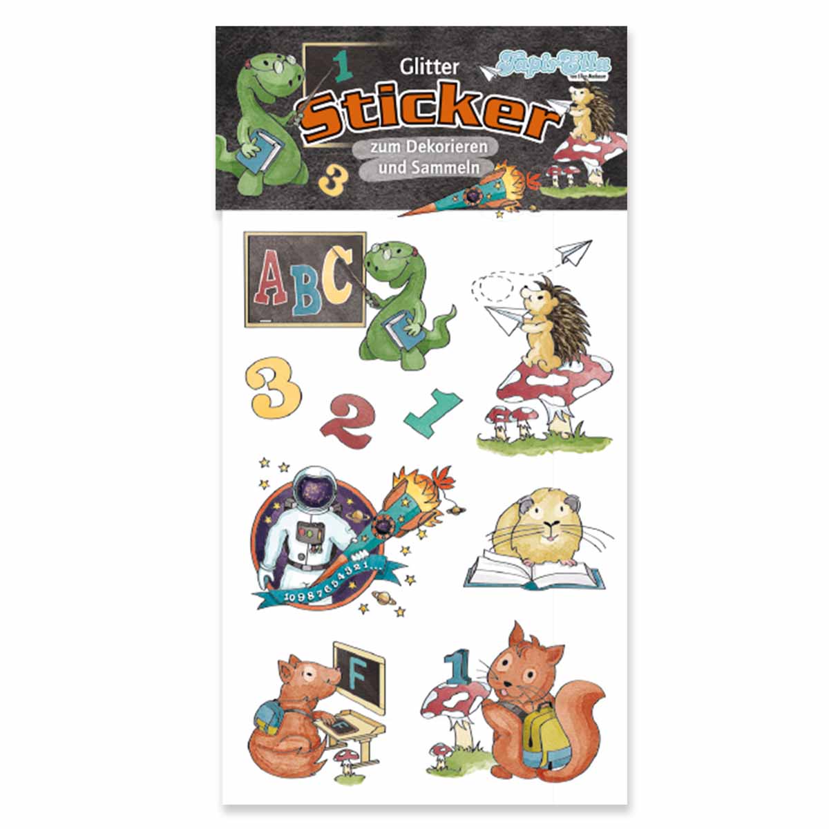 Glitter-Sticker Schulanfang Junge